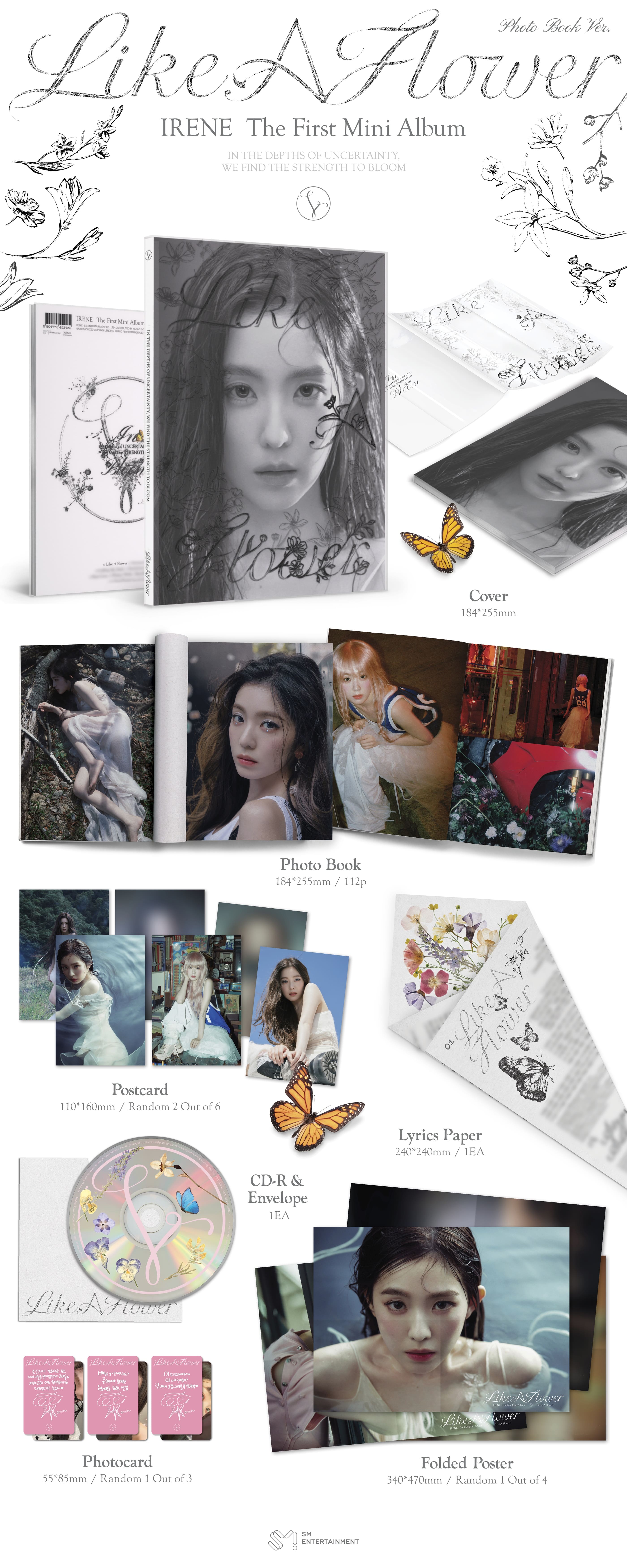 PRE-ORDER IRENE 1st Mini Album Like A Flower (Photobook Version)