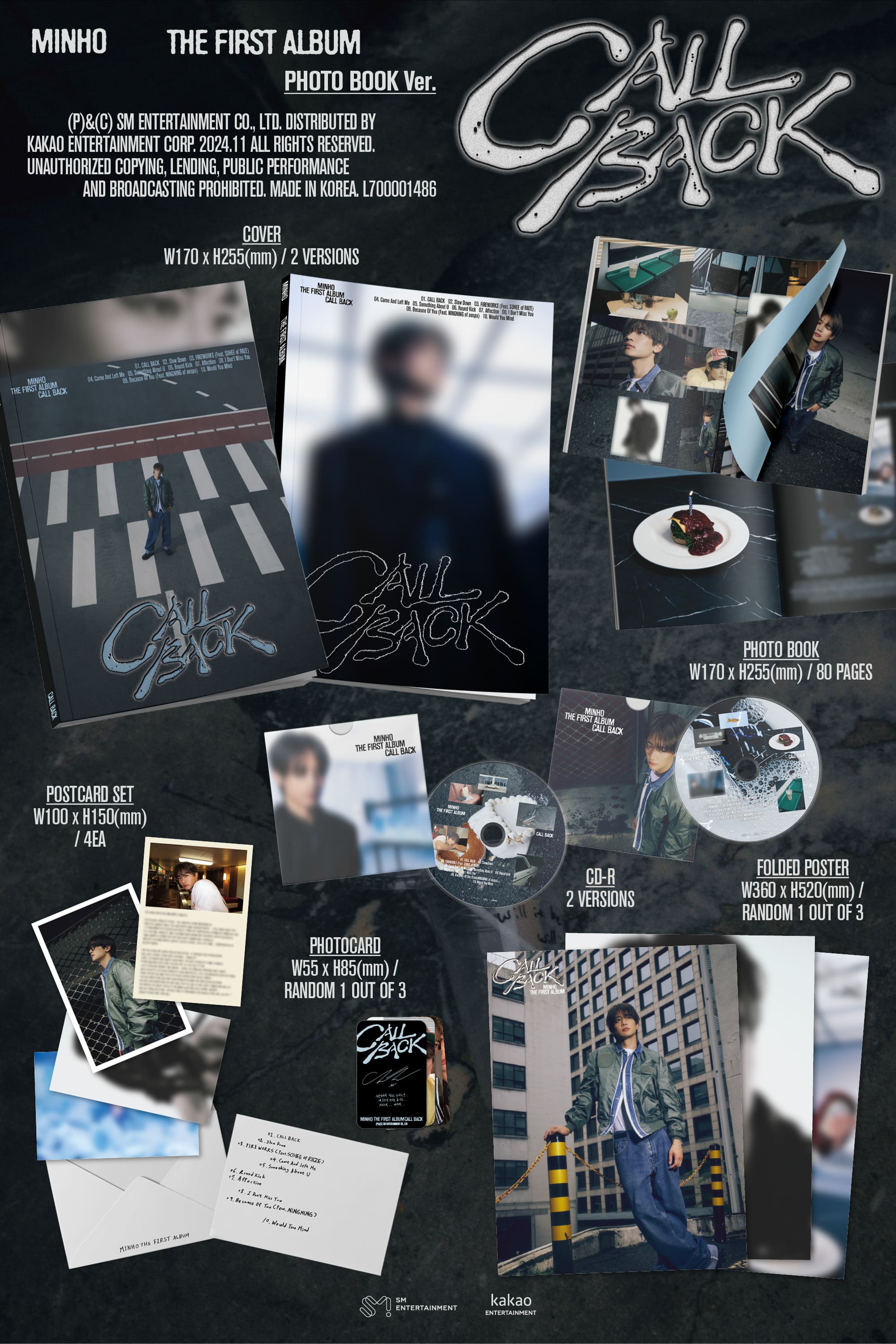 PRE-ORDER MINHO 1st Album CALL BACK (Photobook Version) Random Version