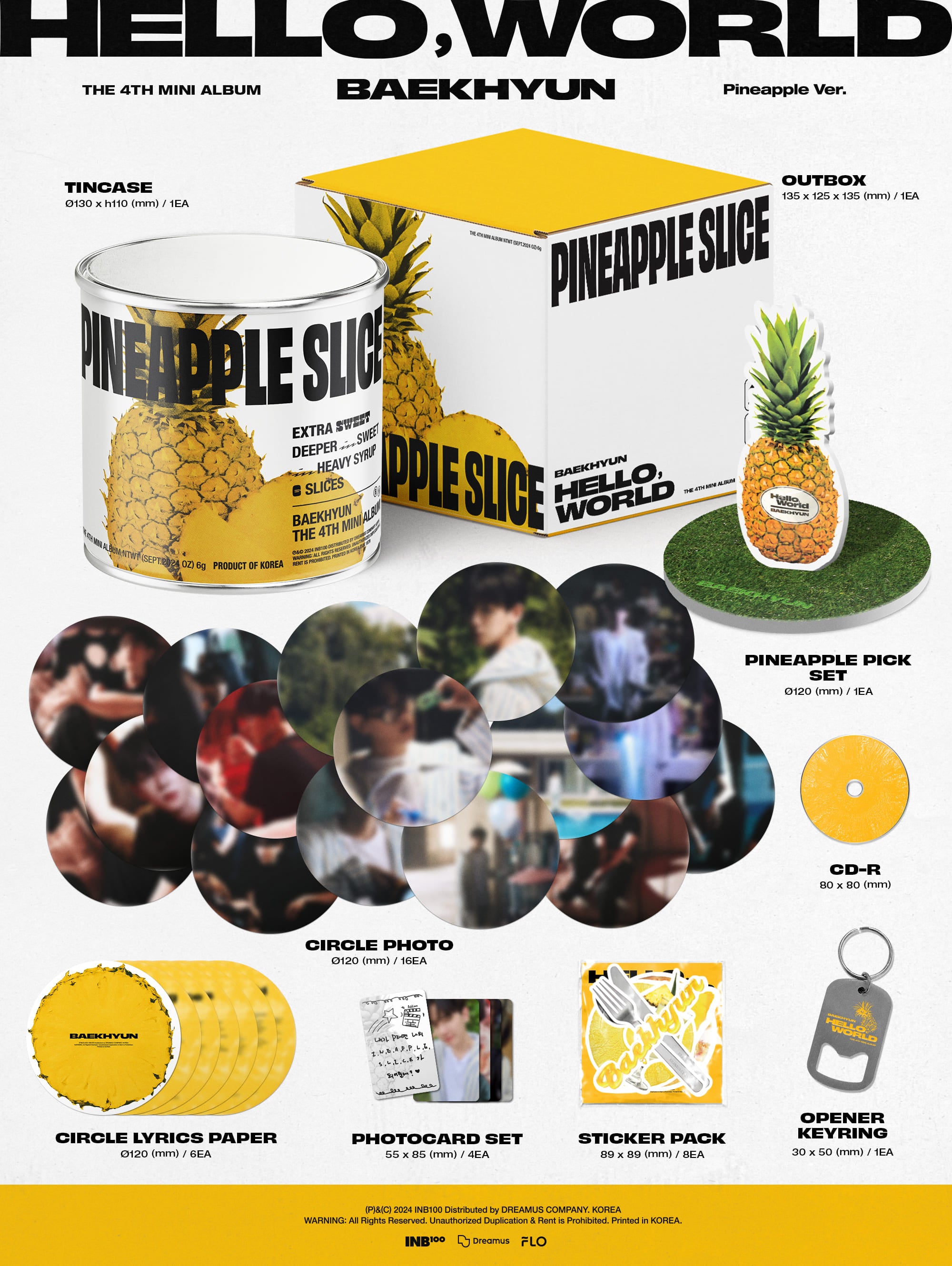 BAEKHYUN 4th Mini Album Hello, World (Limited Pineapple Version)