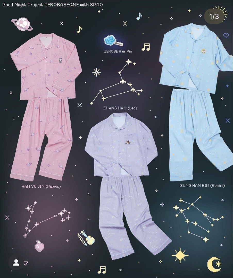 ZEROBASEONE Long-Sleeved Pyjamas Sleep Eye Mask Set