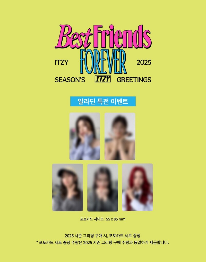 PRE-ORDER ITZY 2025 Season's Greetings Best Friends Forever + Aladin POB