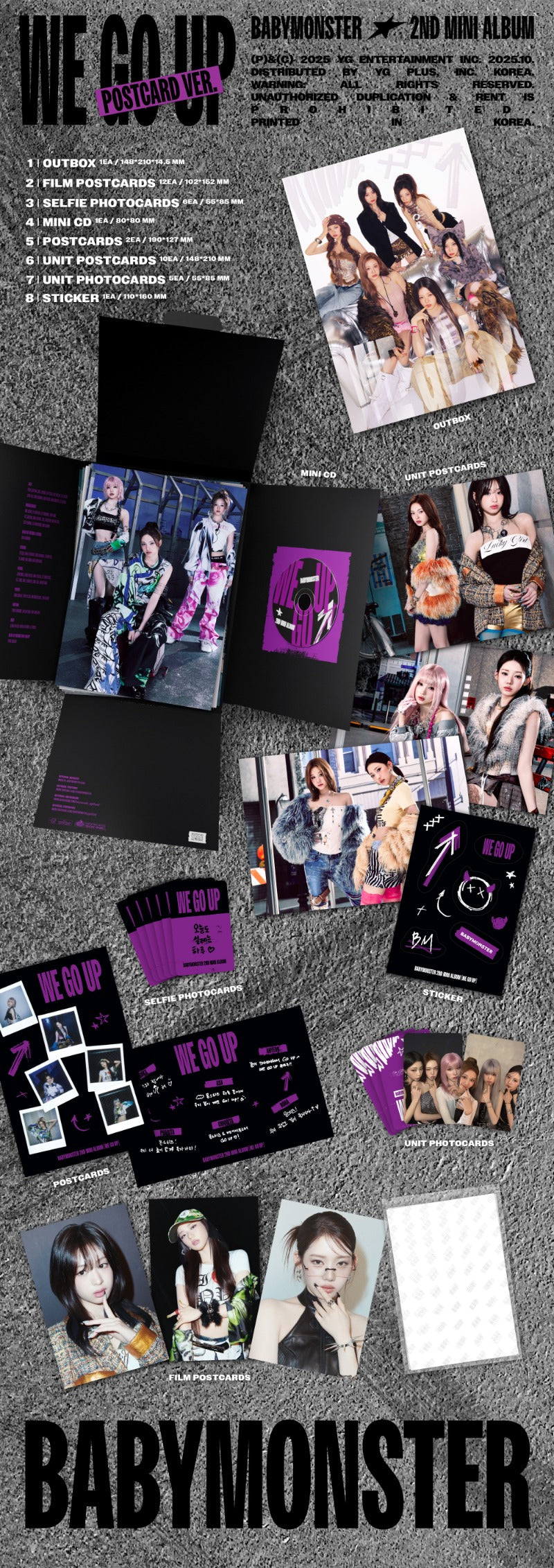 PRE-ORDER BABYMONSTER 2nd Mini Album WE GO UP (POSTCARD Version)