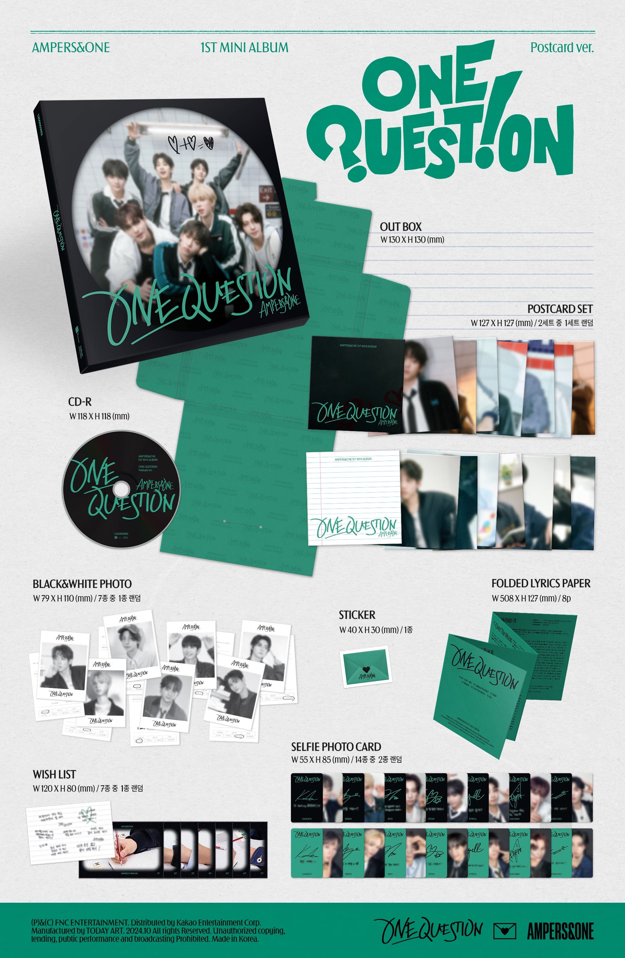 AMPERS&ONE 1st Mini Album ONE QUESTION (Postcard Version)