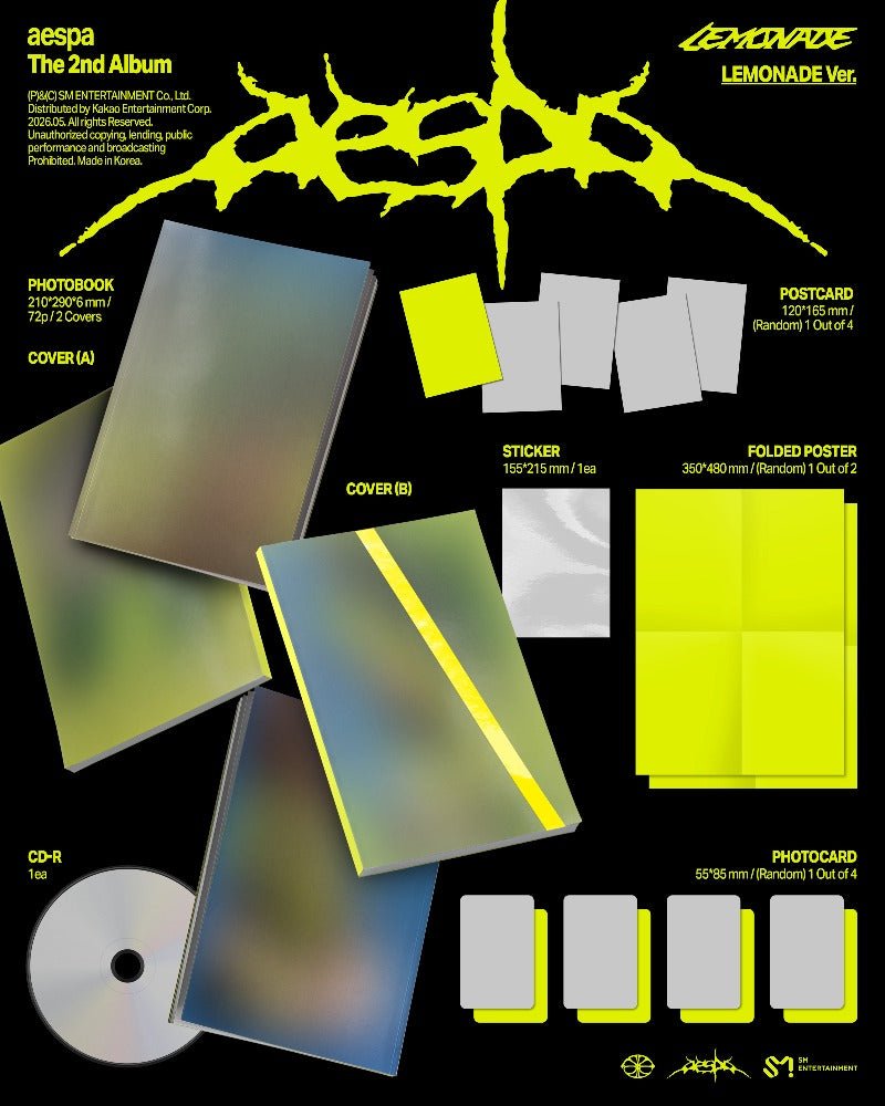 PRE - ORDER AESPA 2nd Full Album LEMONADE (Lemonade Version) Random – album  ( / / ) | HobiEgo K - pop Shop
