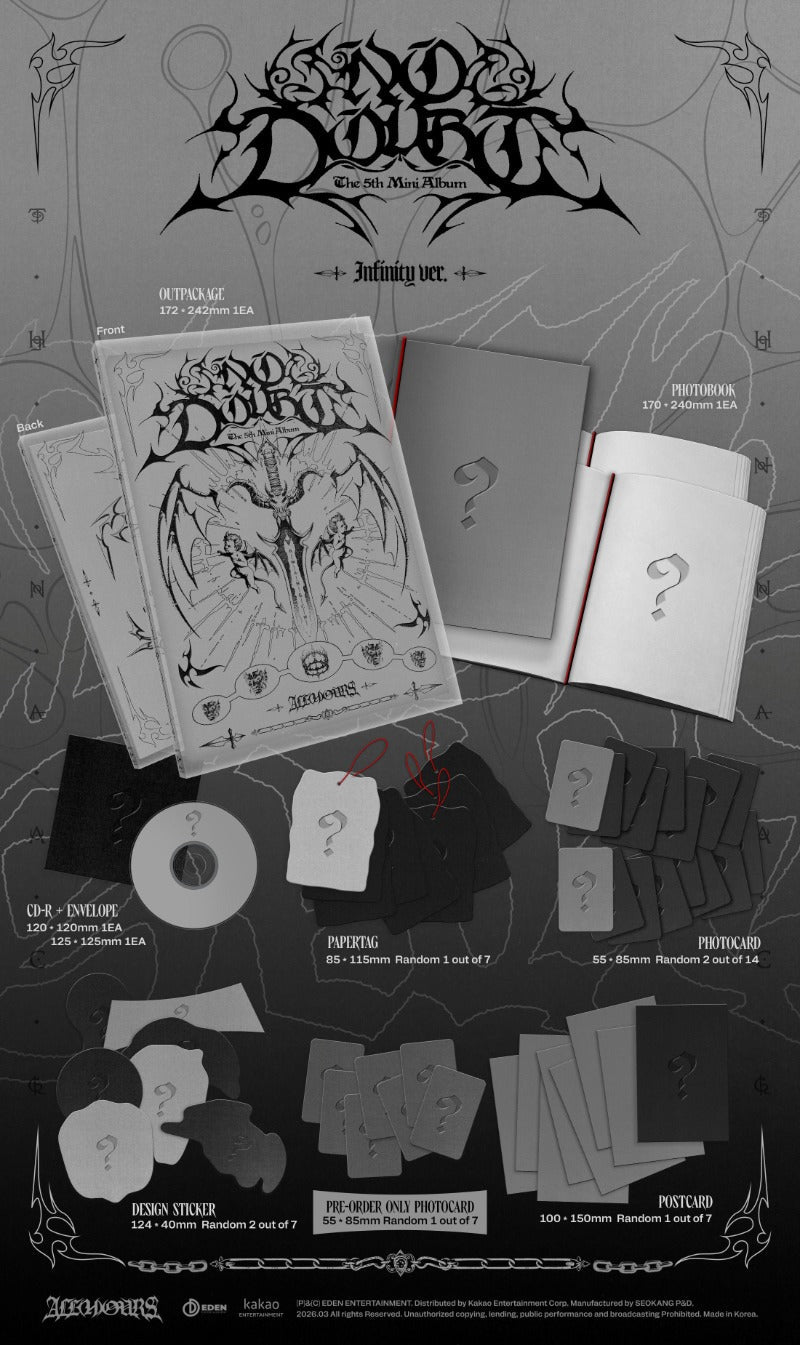PRE - ORDER ALL(H)OURS 5th Mini Album NO DOUBT – album  (INFINITY / / ) | HobiEgo K - pop Shop