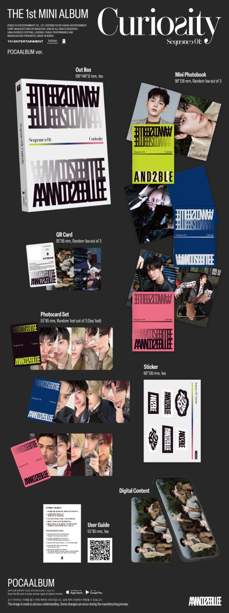 PRE - ORDER AND2BLE 1st Mini Album Sequence 01: Curiosity (POCAALBUM Version) – album  ( / / ) | HobiEgo K - pop Shop