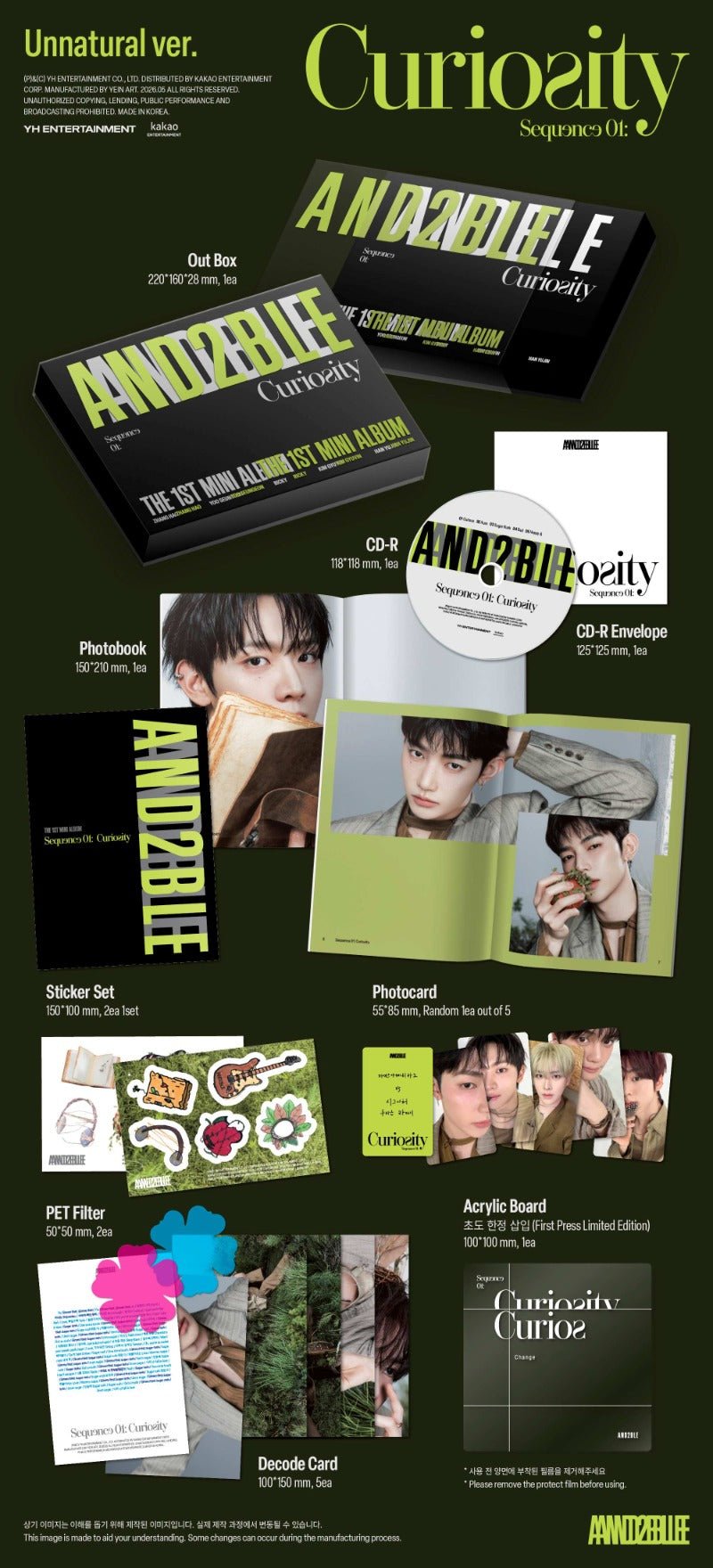 PRE - ORDER AND2BLE 1st Mini Album Sequence 01: Curiosity – album  (Unnatural / / ) | HobiEgo K - pop Shop