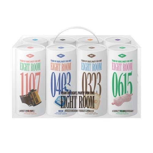 PRE - ORDER ATEEZ 8ROOM 7th Anniversary POP - UP Official MD Tissue Can Set – merch  ( / / ) | HobiEgo
