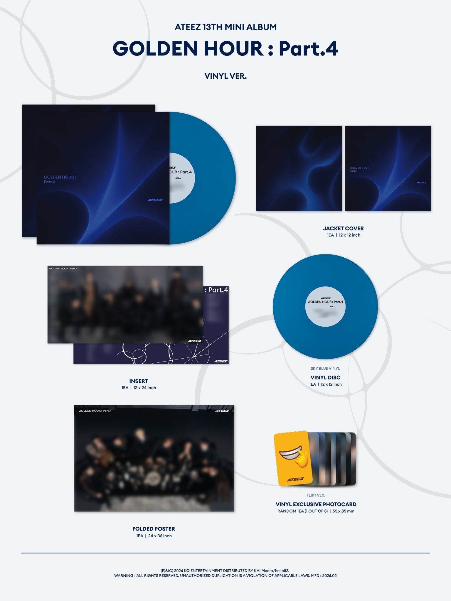 ATEEZ GOLDEN HOUR : Part.4 Vinyl (hello82) (POP-UP Exclusive