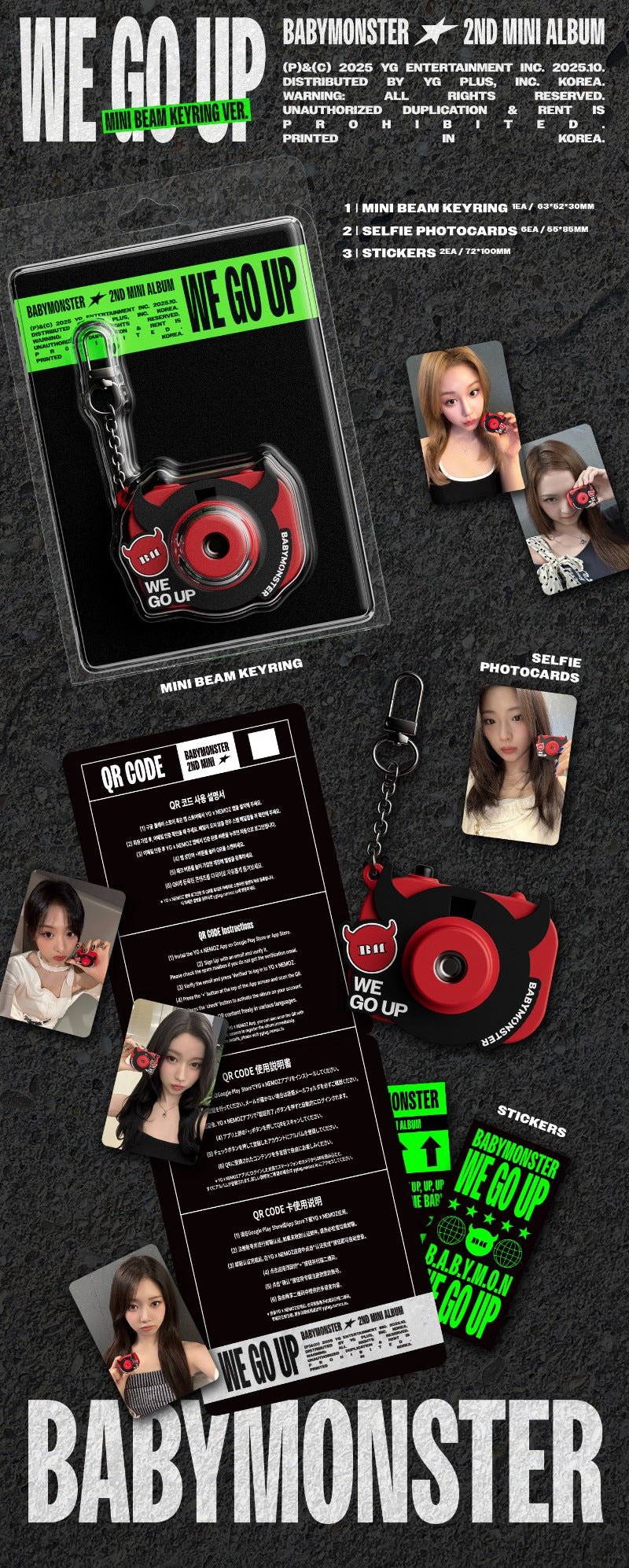 PRE - ORDER BABYMONSTER 2nd Mini Album WE GO UP (MINI BEAM KEYRING Version) – album ( / / ) | HobiEgo