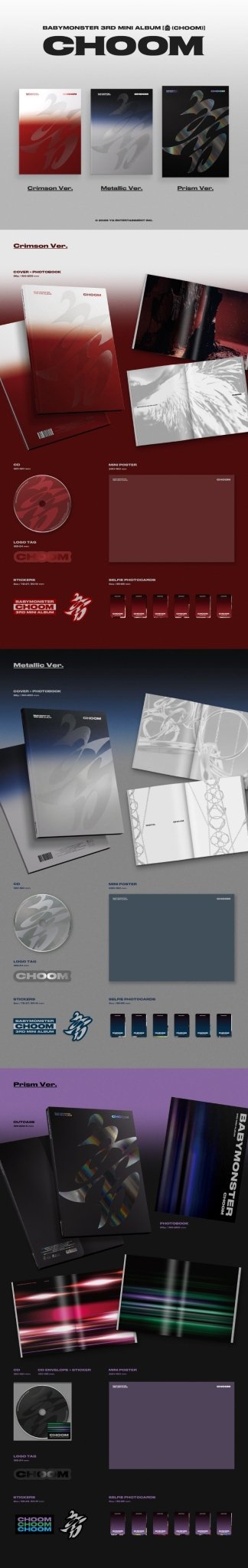 PRE - ORDER BABYMONSTER 3rd Mini Album CHOOM – album  (Crimson / / ) | HobiEgo K - pop Shop