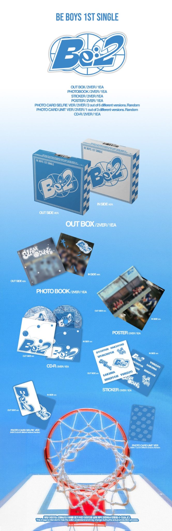 PRE - ORDER BE BOYS 1st Single Album BE:2 – album  (OUT SIDE (Blue) / / ) | HobiEgo K - pop Shop