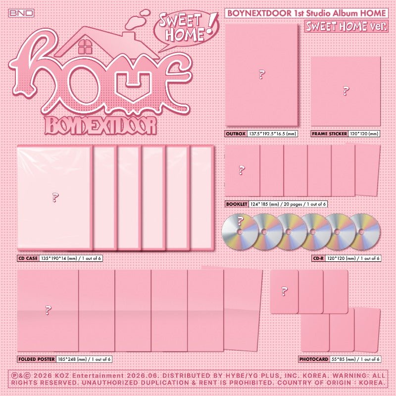 PRE - ORDER BOYNEXTDOOR 1st Studio Album HOME (SWEET HOME Version) – album  ( / / ) | HobiEgo K - pop Shop