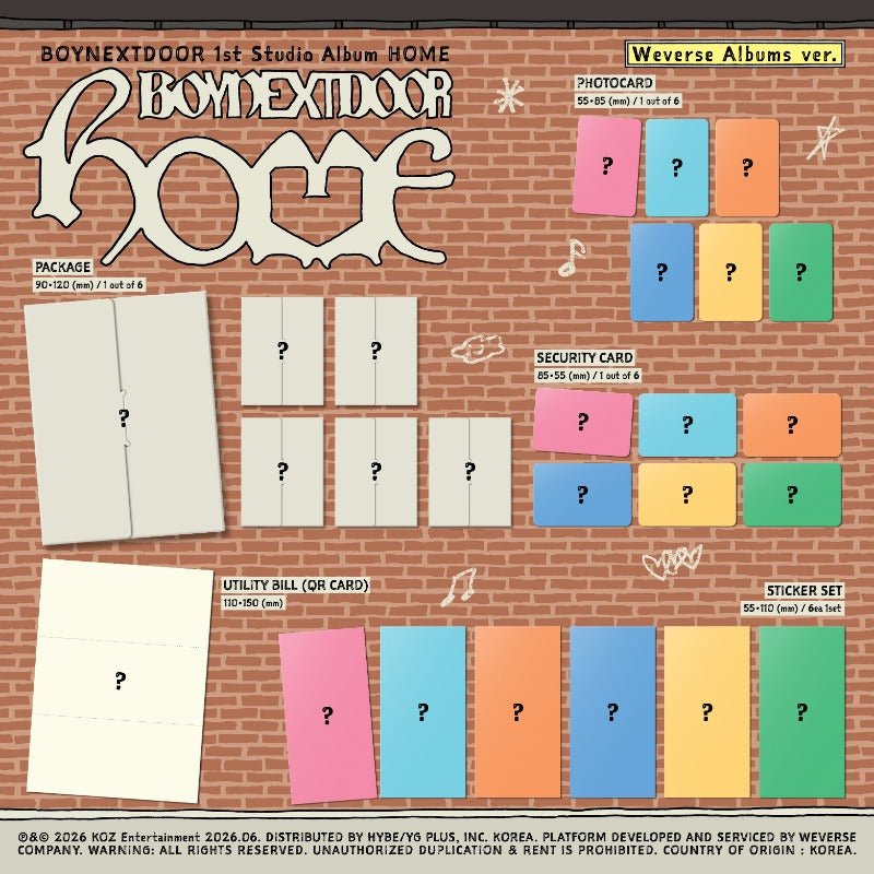 PRE - ORDER BOYNEXTDOOR 1st Studio Album HOME (Weverse Albums Version) – album  ( / / ) | HobiEgo K - pop Shop