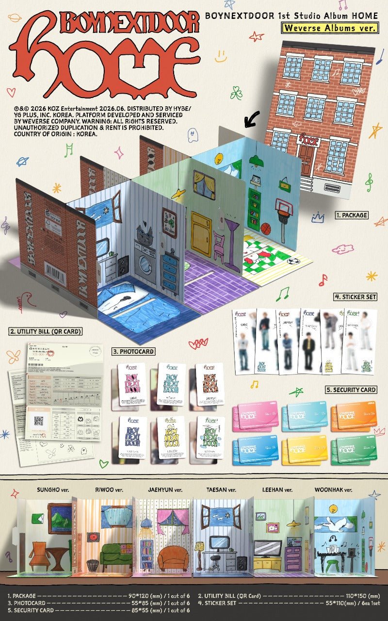 PRE - ORDER BOYNEXTDOOR 1st Studio Album HOME (Weverse Albums Version) – album  ( / / ) | HobiEgo K - pop Shop