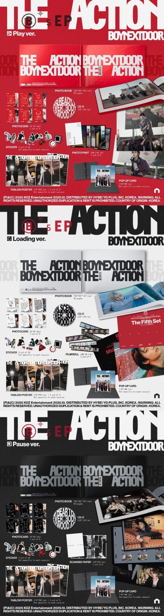 PRE - ORDER BOYNEXTDOOR 5th Mini Album The Action – album (Play (RED) / / ) | HobiEgo
