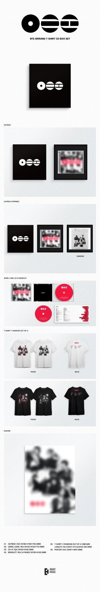PRE - ORDER BTS 5th Full Album ARIRANG (T-shirt CD Box Set) – album  ( / / ) | HobiEgo K - pop Shop