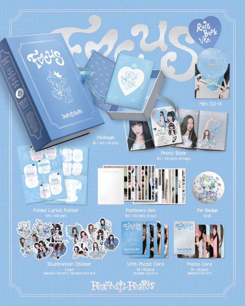 PRE - ORDER Hearts2Hearts 1st Mini Album FOCUS (Rule Book Version) – album ( / / ) | HobiEgo