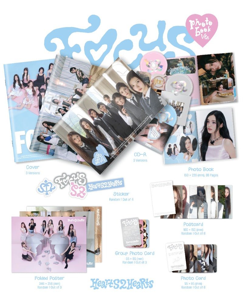 PRE - ORDER Hearts2Hearts 1st Mini Album FOCUS – album (A / / ) | HobiEgo
