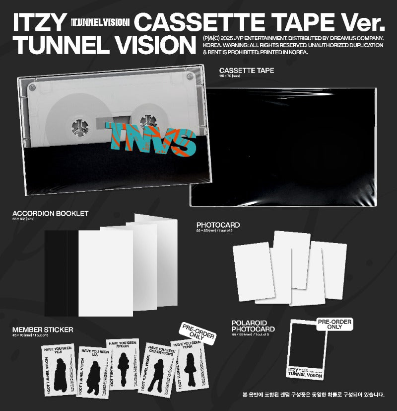 PRE - ORDER ITZY 11th Mini Album TUNNEL VISION (Cassette Tape Version) – album ( / / ) | HobiEgo