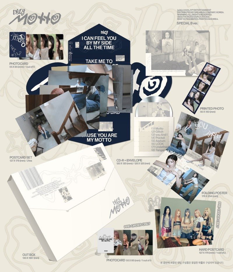 PRE - ORDER ITZY 12th Mini Album Motto SPECIAL Version – album  (A (BLUE) / / ) | HobiEgo K - pop Shop