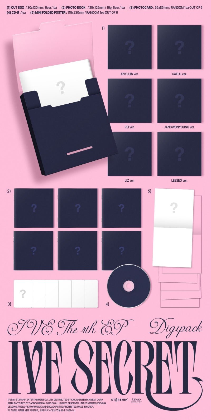 PRE - ORDER IVE 4th EP Album IVE SECRET (Digipack Version) – album (Yujin / / ) | HobiEgo