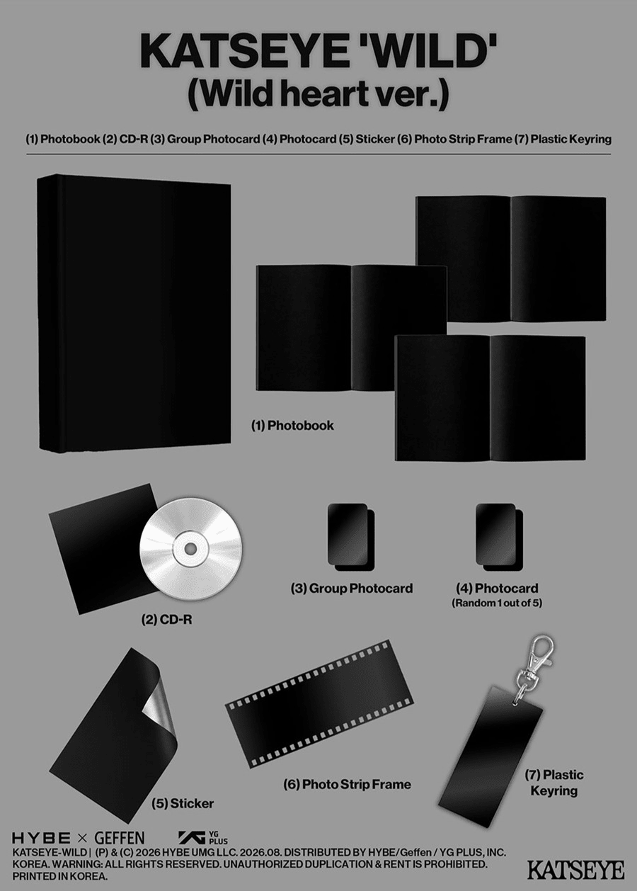 PRE - ORDER KATSEYE 3rd EP Album WILD (Photobook Version) – album  (Wild Heart / / ) | HobiEgo K - pop Shop