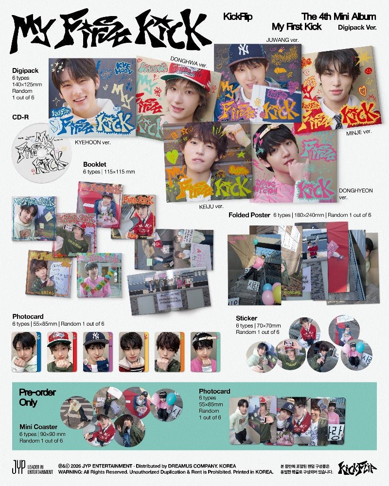 PRE - ORDER KickFlip 4th Mini Album My First Kick (Digipack Version) – album  (Kyehoon / / ) | HobiEgo K - pop Shop