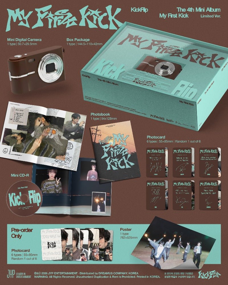 PRE - ORDER KickFlip 4th Mini Album My First Kick (Limited Version) – album  ( / / ) | HobiEgo K - pop Shop
