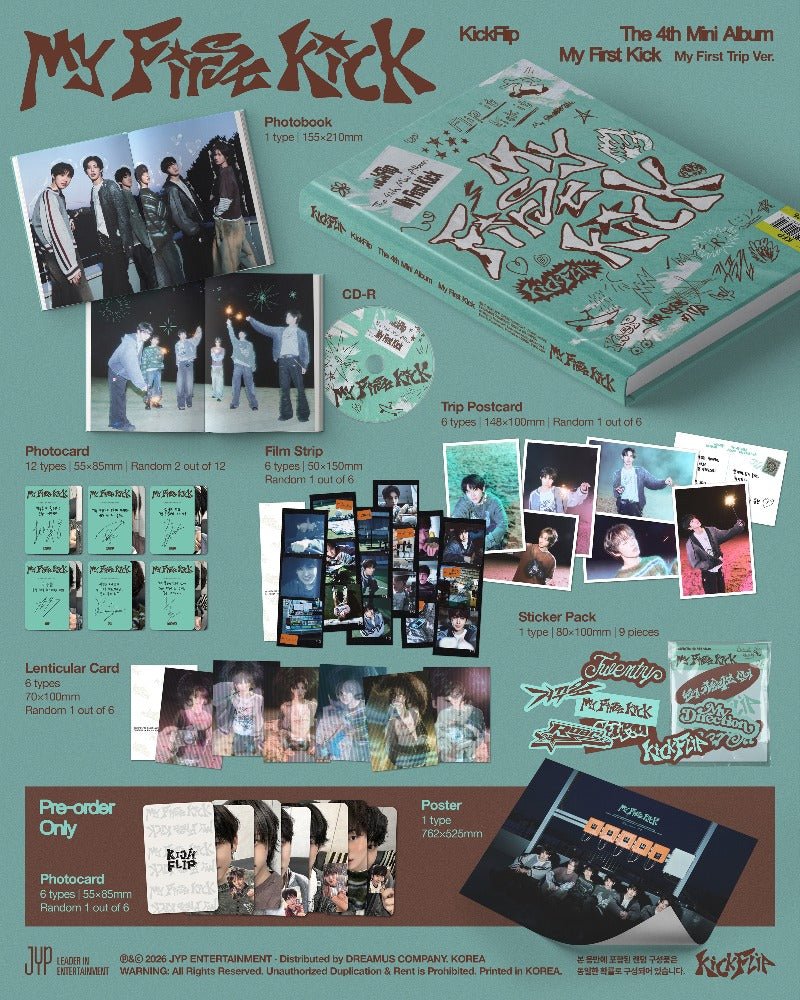 PRE - ORDER KickFlip 4th Mini Album My First Kick (My First Trip Version) – album  ( / / ) | HobiEgo K - pop Shop