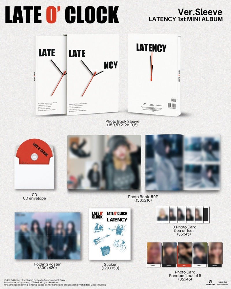 PRE - ORDER LATENCY 1st Mini Album LATE O'CLOCK (Sleeve Version) – album  ( / / ) | HobiEgo K - pop Shop
