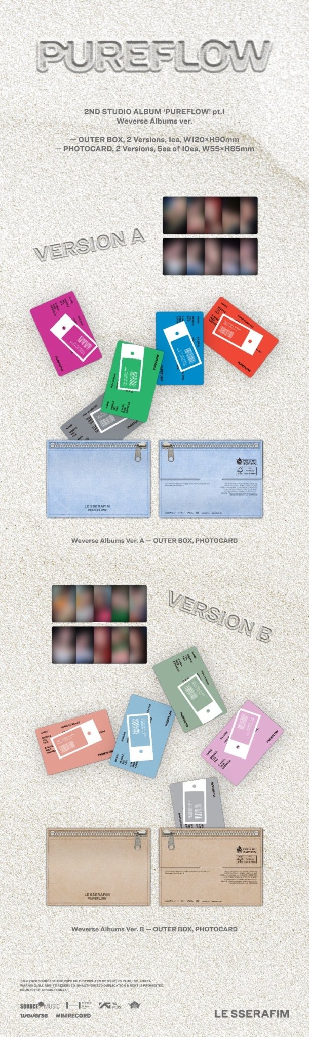 PRE - ORDER LE SSERAFIM 2nd Studio Album PUREFLOW pt.1 (Weverse Albums Version) – album  (A / / ) | HobiEgo K - pop Shop