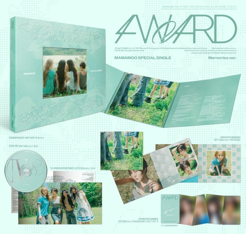 PRE - ORDER MAMAMOO Special Single 4WARD – album  (Memories (GREEN) / / ) | HobiEgo K - pop Shop