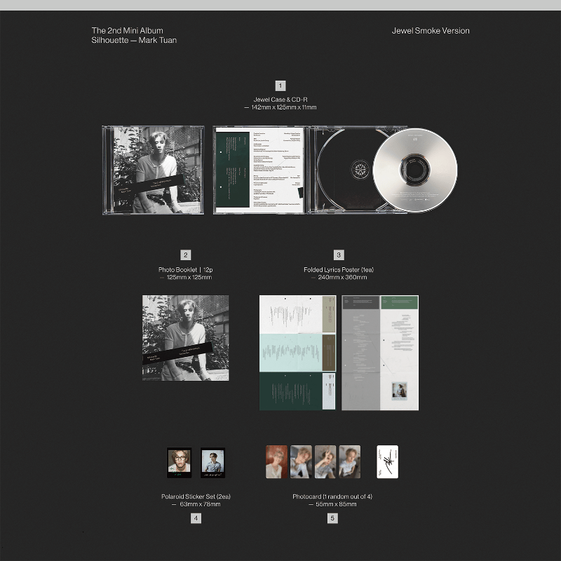 PRE - ORDER Mark Tuan 2nd Mini Album Silhouette (Smoke Jewel Version) – album ( / / ) | HobiEgo