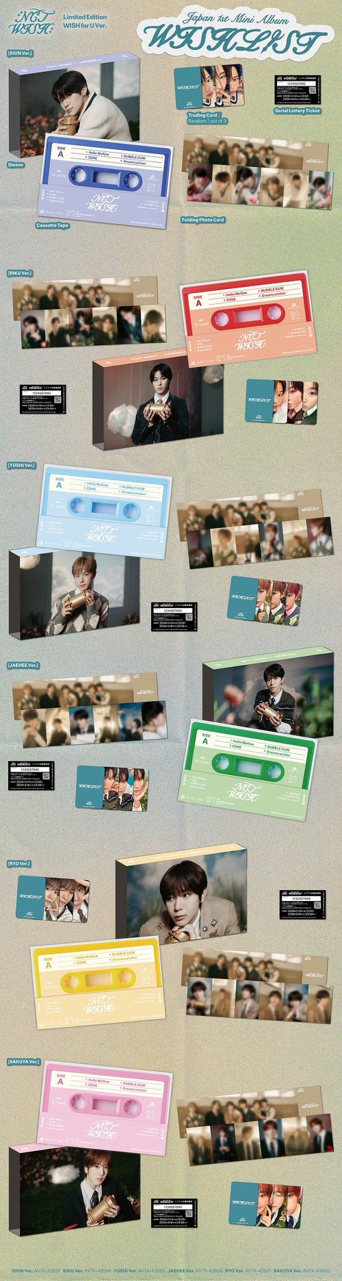 PRE - ORDER NCT WISH WISHLIST (Limited Cassette Edition) – album  (Sion / / ) | HobiEgo