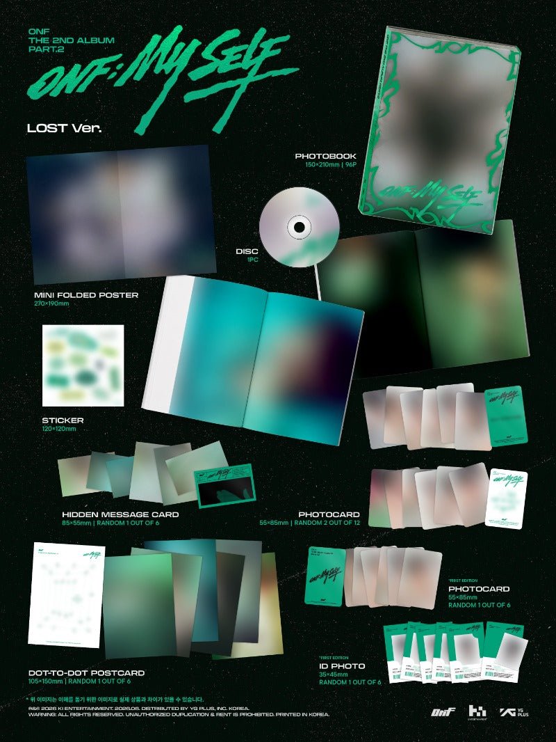 PRE - ORDER ONF ONF:MY SELF Album Photobook Version – album  (Lost (GREEN) / / ) | HobiEgo K - pop Shop