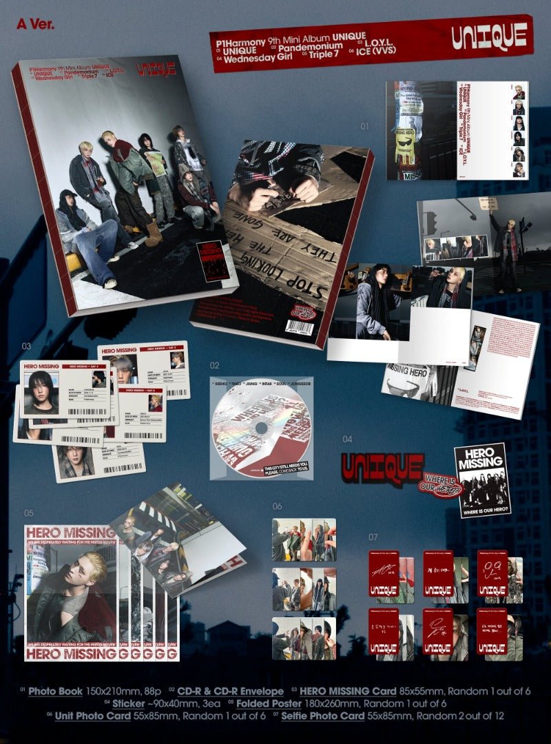 PRE - ORDER P1Harmony 9th Mini Album UNIQUE – album 810141857605 (C / / ) | HobiEgo