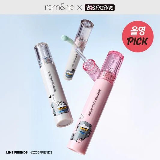 PRE - ORDER ROM&ND X ZO& FRIENDS Glasting Colour Gloss – makeup (01 PEONY BALLET / / ) | HobiEgo