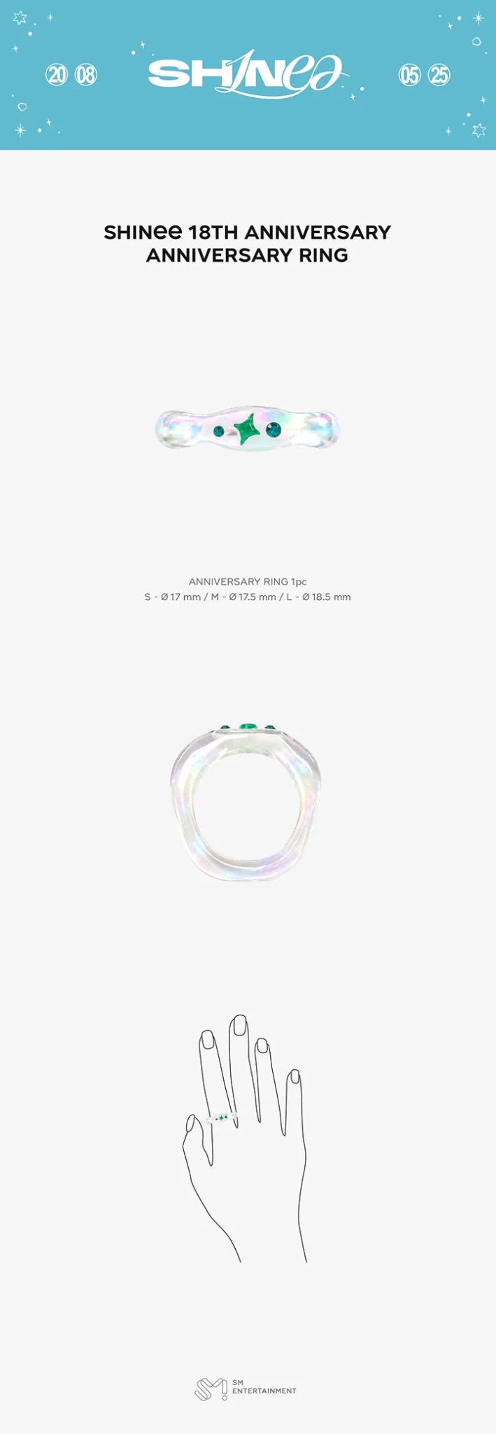 PRE - ORDER SHINee 18th Anniversary OFFICIAL MD ANNIVERSARY RING - MEDIUM – merch  ( / / ) | HobiEgo K - pop Shop