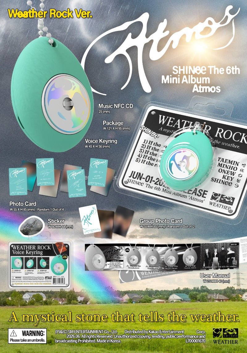 PRE - ORDER SHINee 6th Mini Album Atmos (Weather Rock Smart Album) – album  ( / / ) | HobiEgo K - pop Shop