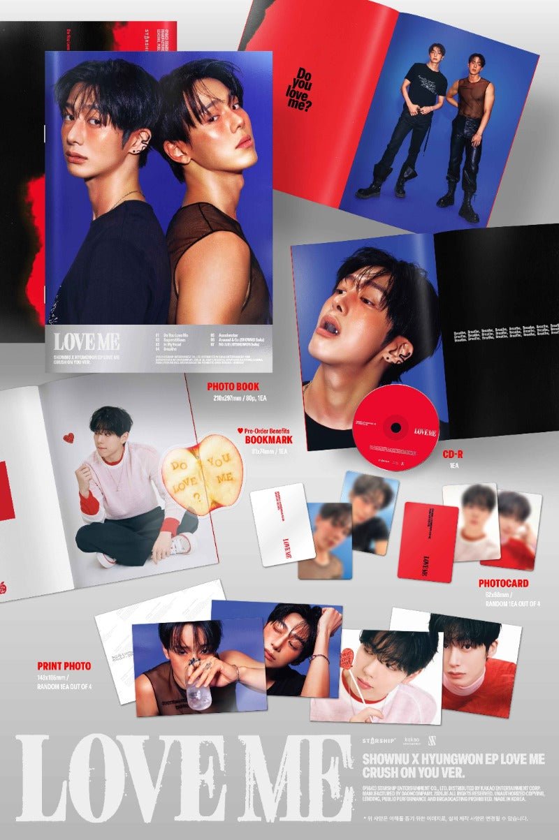 PRE - ORDER SHOWNU X HYUNGWON (MONSTA X) EP LOVE ME (CRUSH ON YOU Version) – album  ( / / ) | HobiEgo K - pop Shop