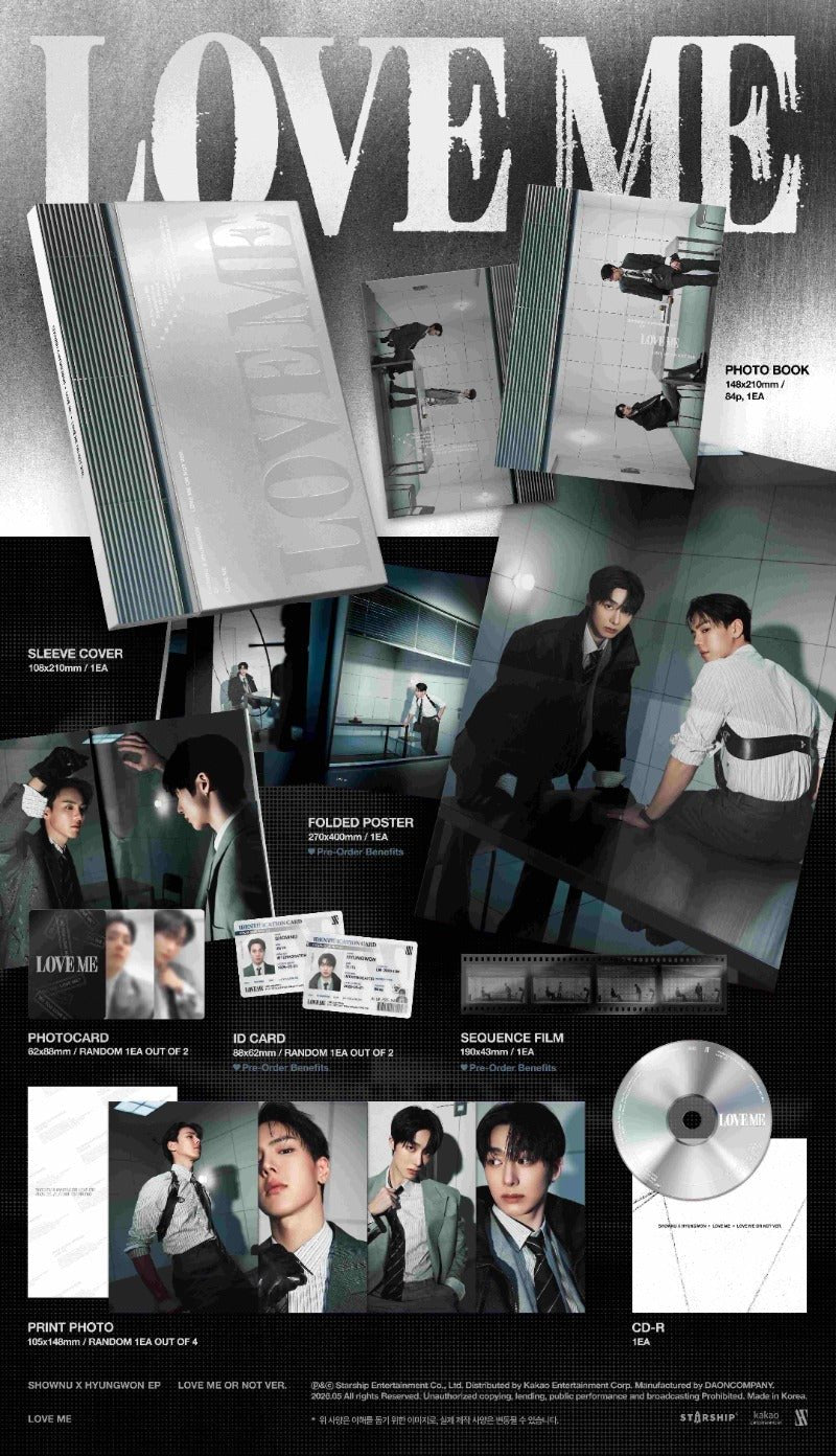 PRE - ORDER SHOWNU X HYUNGWON (MONSTA X) EP LOVE ME – album  (LOSING CONTROL / / ) | HobiEgo K - pop Shop