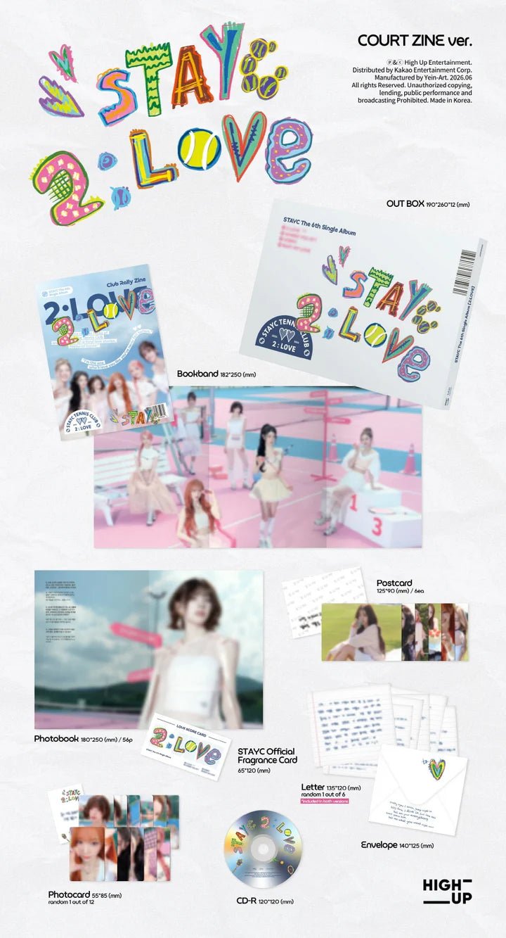 PRE - ORDER STAYC 6th Single Album 2:LOVE – album  (COURT ZINE / / ) | HobiEgo K - pop Shop