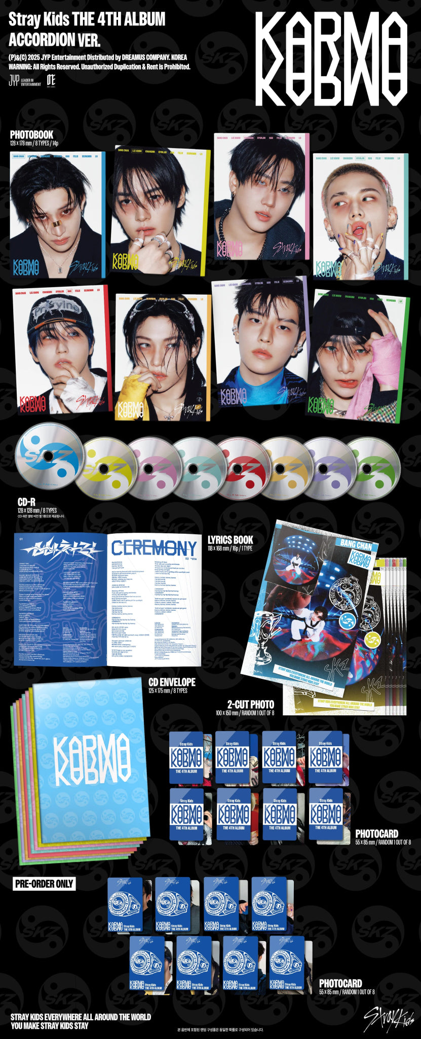 PRE - ORDER STRAY KIDS 4th Album KARMA (Accordion Version) + Aladin POB – album (Bang Chan / / ) | HobiEgo