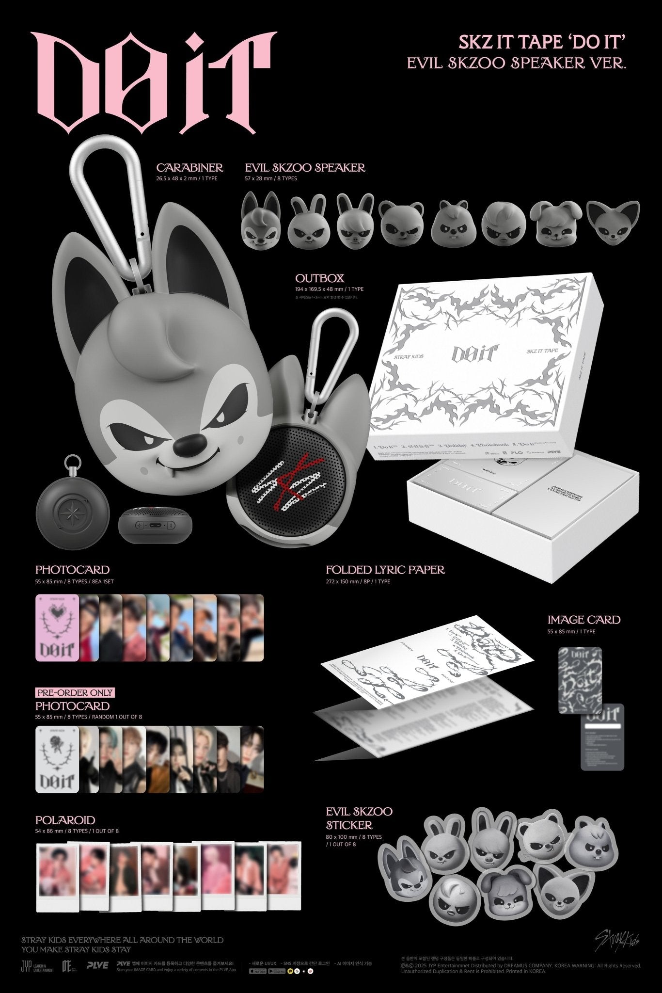 PRE - ORDER Stray Kids DO IT Album Preview Evil SKZOO Speaker – merch (Wolf Chan / / ) | HobiEgo