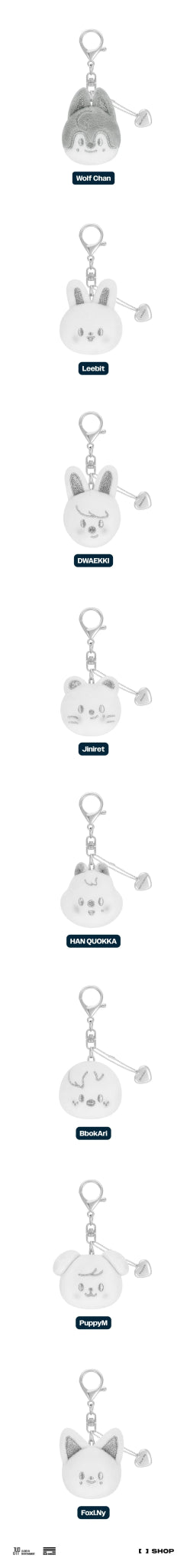 PRE - ORDER Stray Kids World Tour dominATE : celebrATE Pop - Up Store SKZOO Face Keyring Silver – merch (Wolf Chan / / ) | HobiEgo