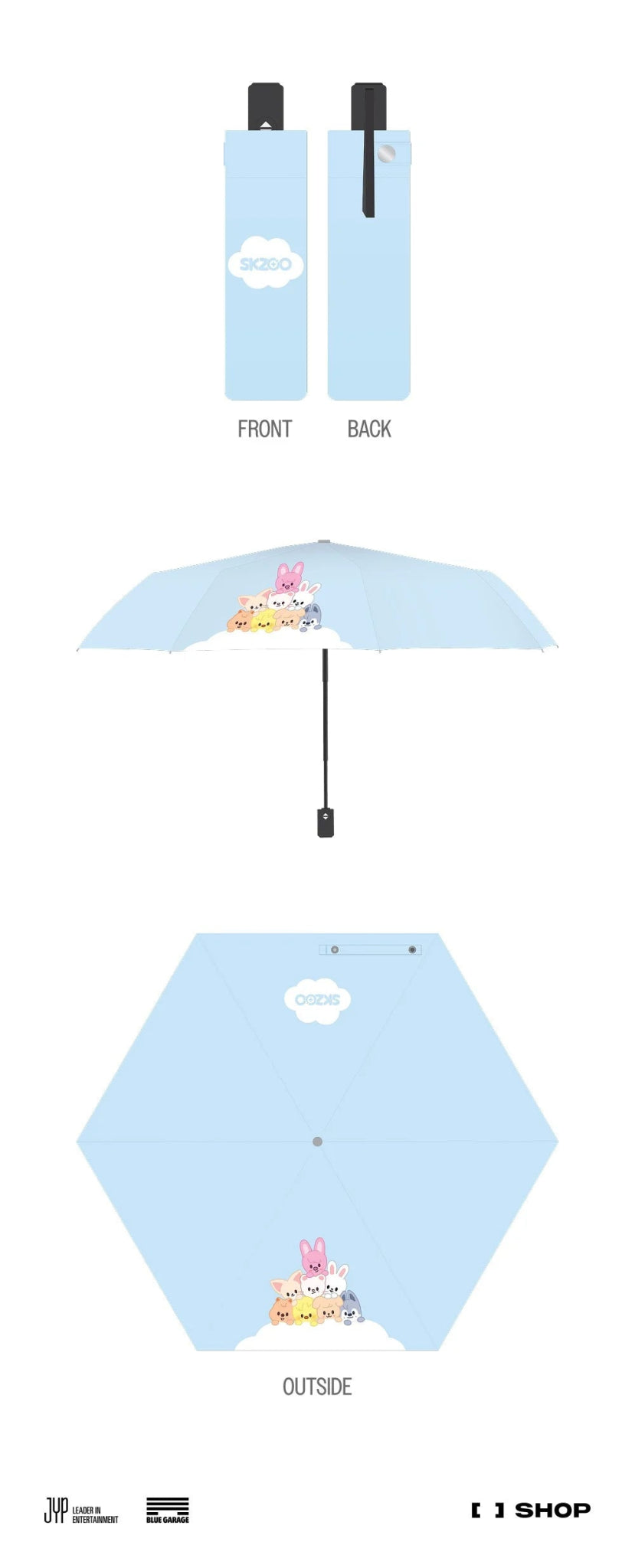 PRE - ORDER Stray Kids World Tour dominATE : celebrATE Pop - Up Store SKZOO Folding Sun Umbrella – merch ( / / ) | HobiEgo