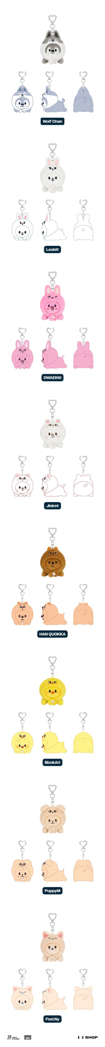 PRE - ORDER Stray Kids World Tour dominATE : celebrATE Pop - Up Store SKZOO Keyring Lying – merch (Wolf Chan / / ) | HobiEgo