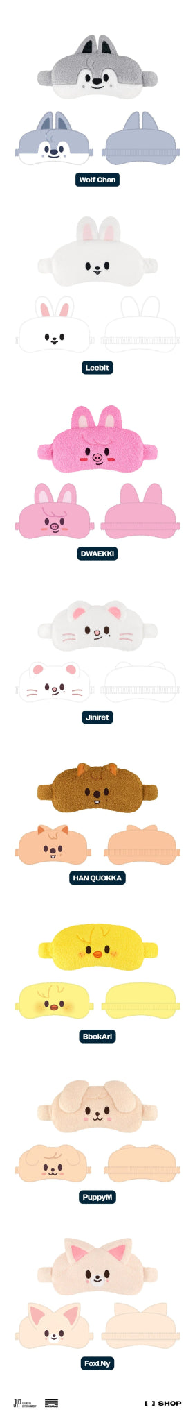 PRE - ORDER Stray Kids World Tour dominATE : celebrATE Pop - Up Store SKZOO Sleep Mask – merch (Wolf Chan / / ) | HobiEgo