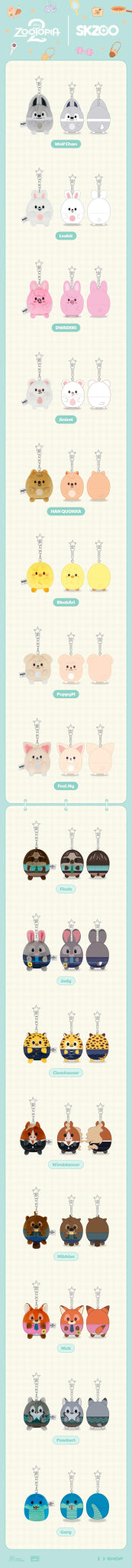 PRE - ORDER STRAY KIDS ZOOTOPIA 2 SKZOO Pop - Up UFUFY Plush – merch (Wolf Chan / / ) | HobiEgo